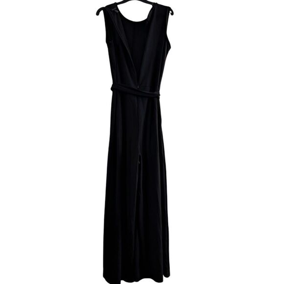 Banana Republic black  fit and flare wide leg jumpsuit size 6 Tall - Picture 4 of 8